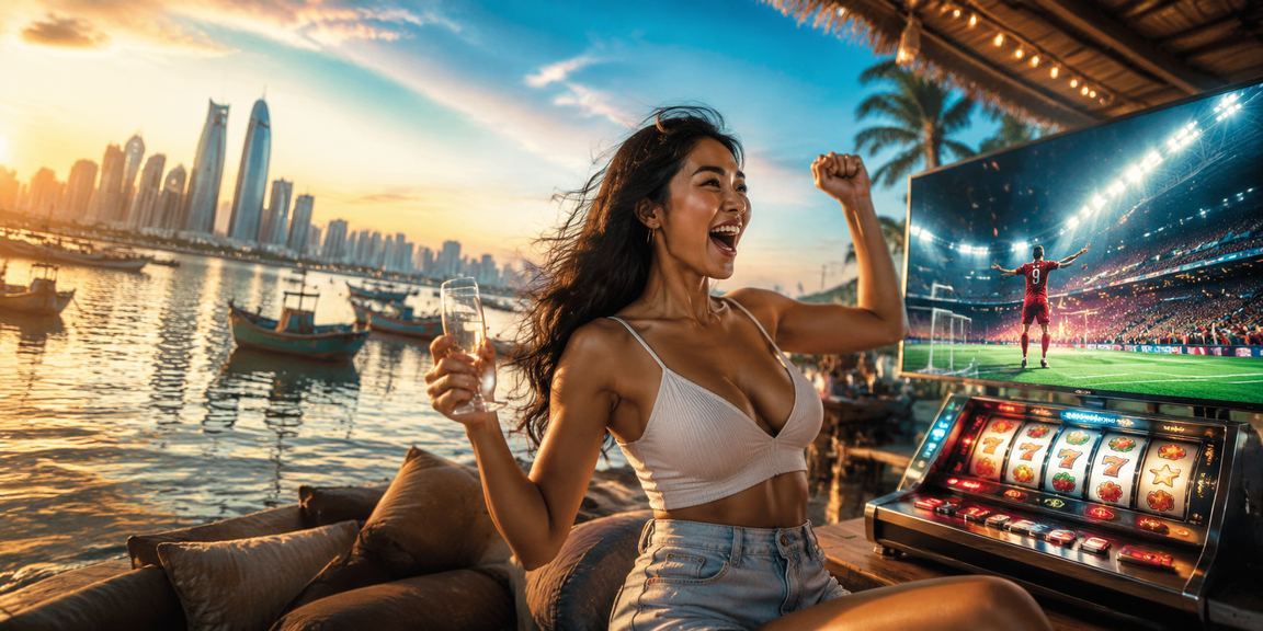 Người chơi slots trên điện thoại tại bãi biển Mũi Né